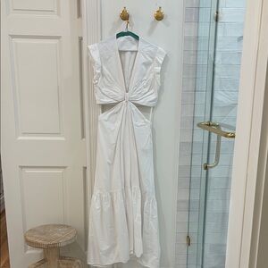 ALC White Plunge Neck Backless Sundress